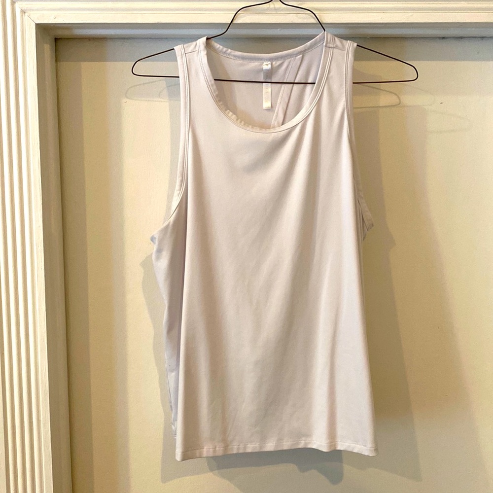 White Fabletics Keyhole Back Tie Tank